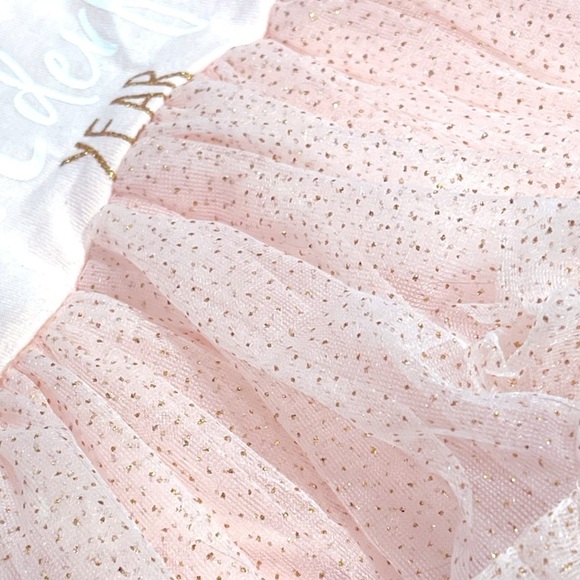 071 Rococo Blush First Birthday Tulle Dress - Picture 5 of 5